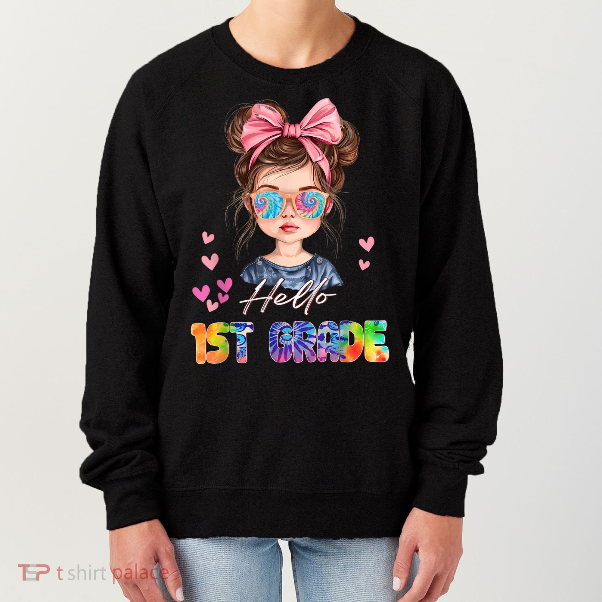 Hello 1st Grade Back To School Gift For Girl Women's Sweatshirt