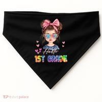 Hello 1st Grade Back To School Gift For Girl USA-Made Doggie Bandana thumb 0