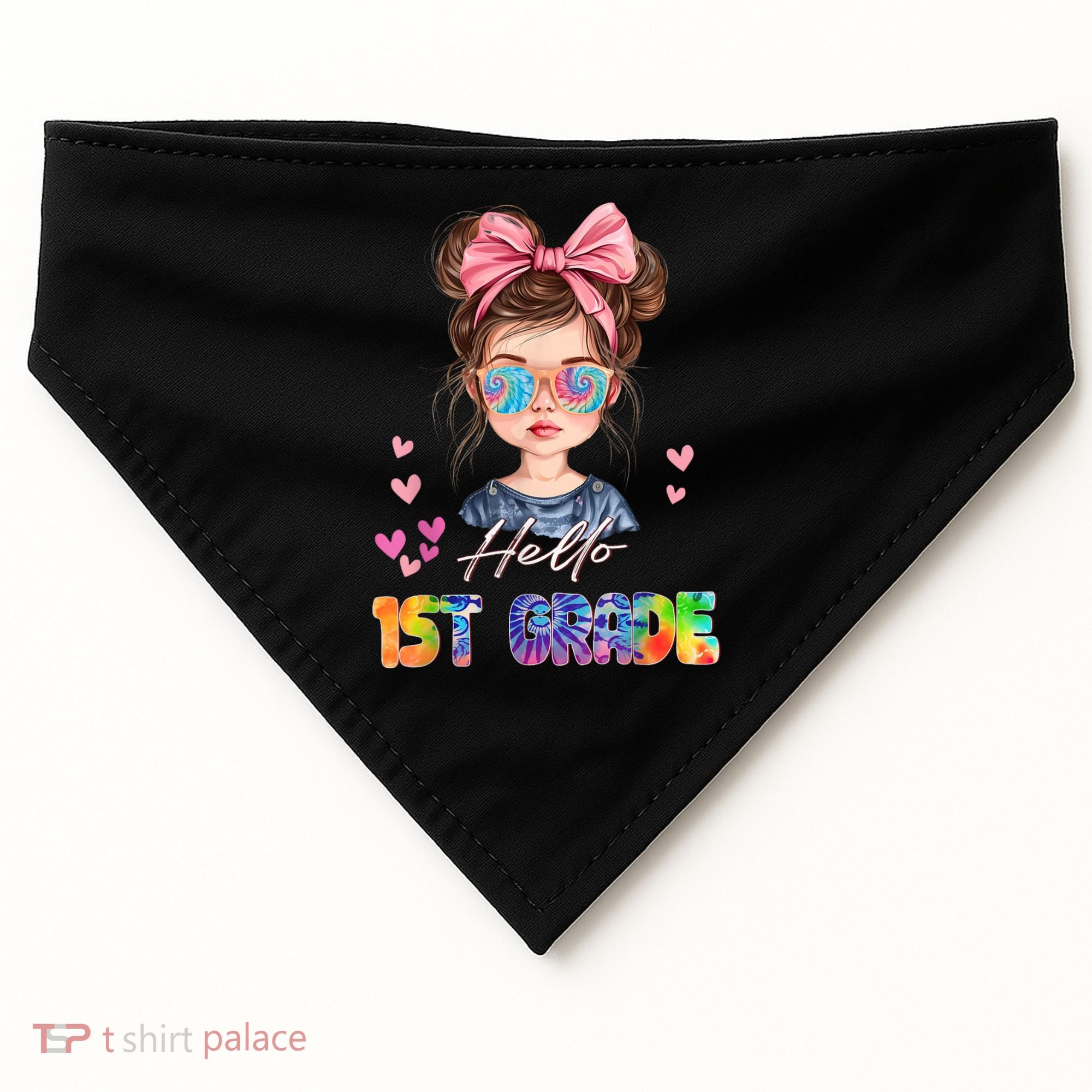 Hello 1st Grade Back To School Gift For Girl USA-Made Doggie Bandana
