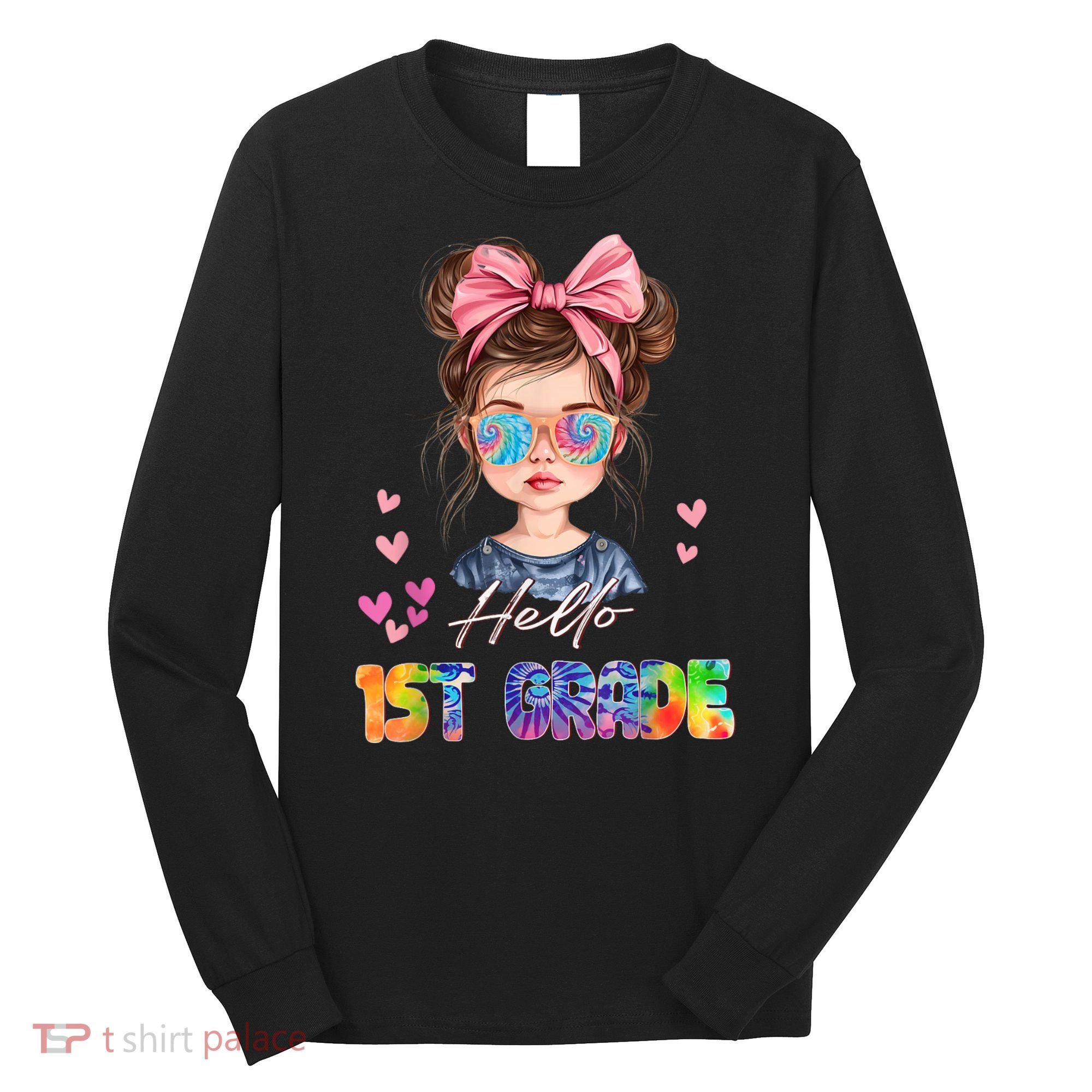 Hello 1st Grade Back To School Gift For Girl Long Sleeve Shirt