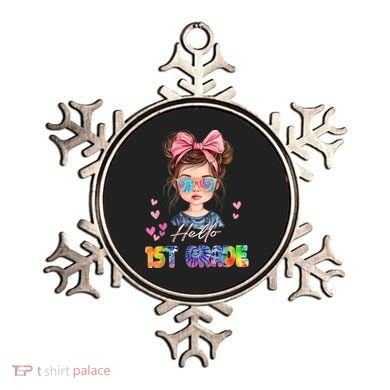 Hello 1st Grade Back To School Gift For Girl Ornament