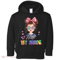 Hello 1st Grade Back To School Gift For Girl Toddler Hoodie thumb 0