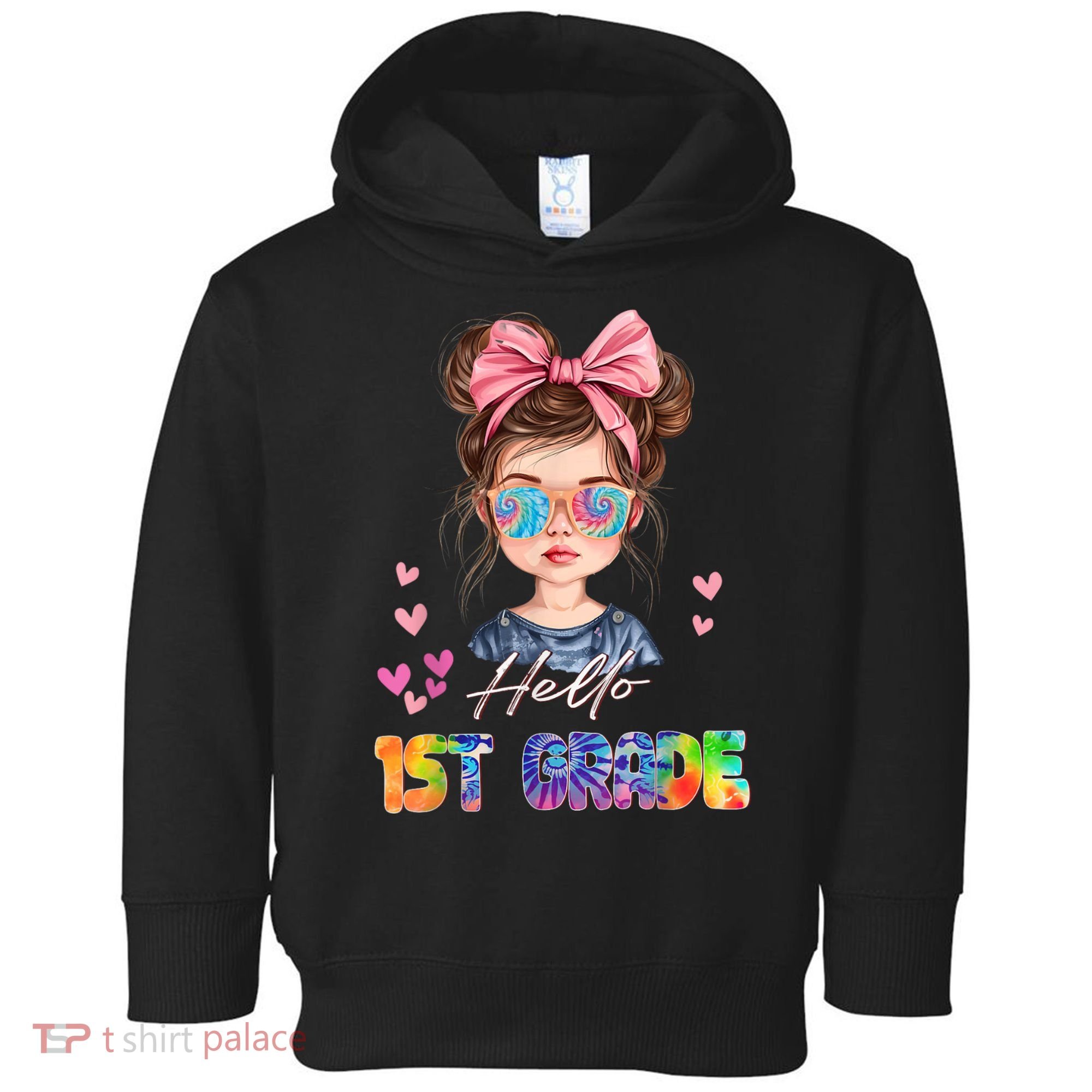 Hello 1st Grade Back To School Gift For Girl Toddler Hoodie