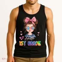 Hello 1st Grade Back To School Gift For Girl Tank Top thumb 3
