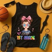 Hello 1st Grade Back To School Gift For Girl Tank Top thumb 4