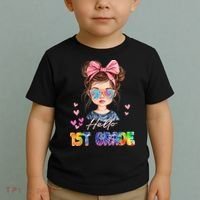 Hello 1st Grade Back To School Gift For Girl Toddler T-Shirt thumb 2