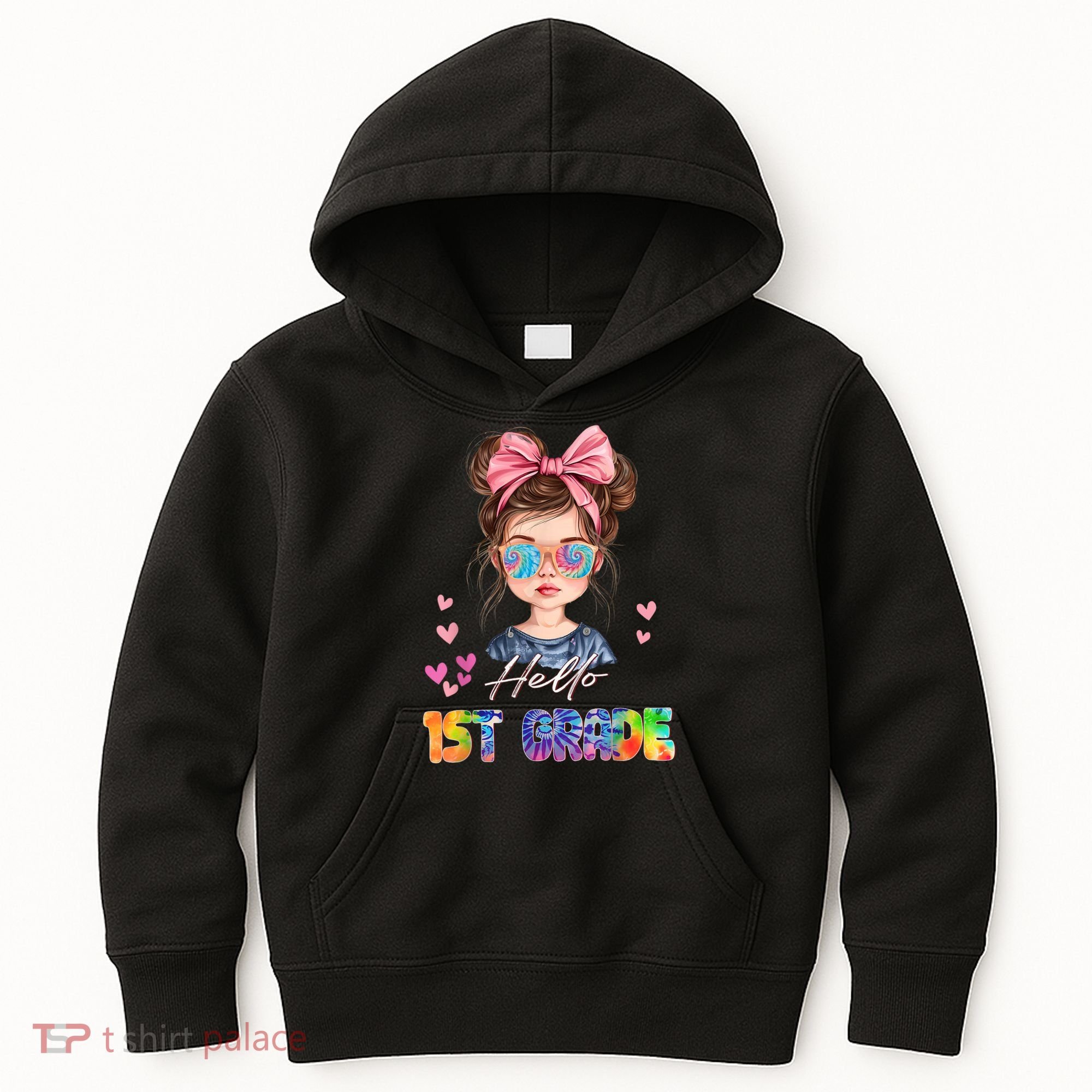 Hello 1st Grade Back To School Gift For Girl Kids Hoodie