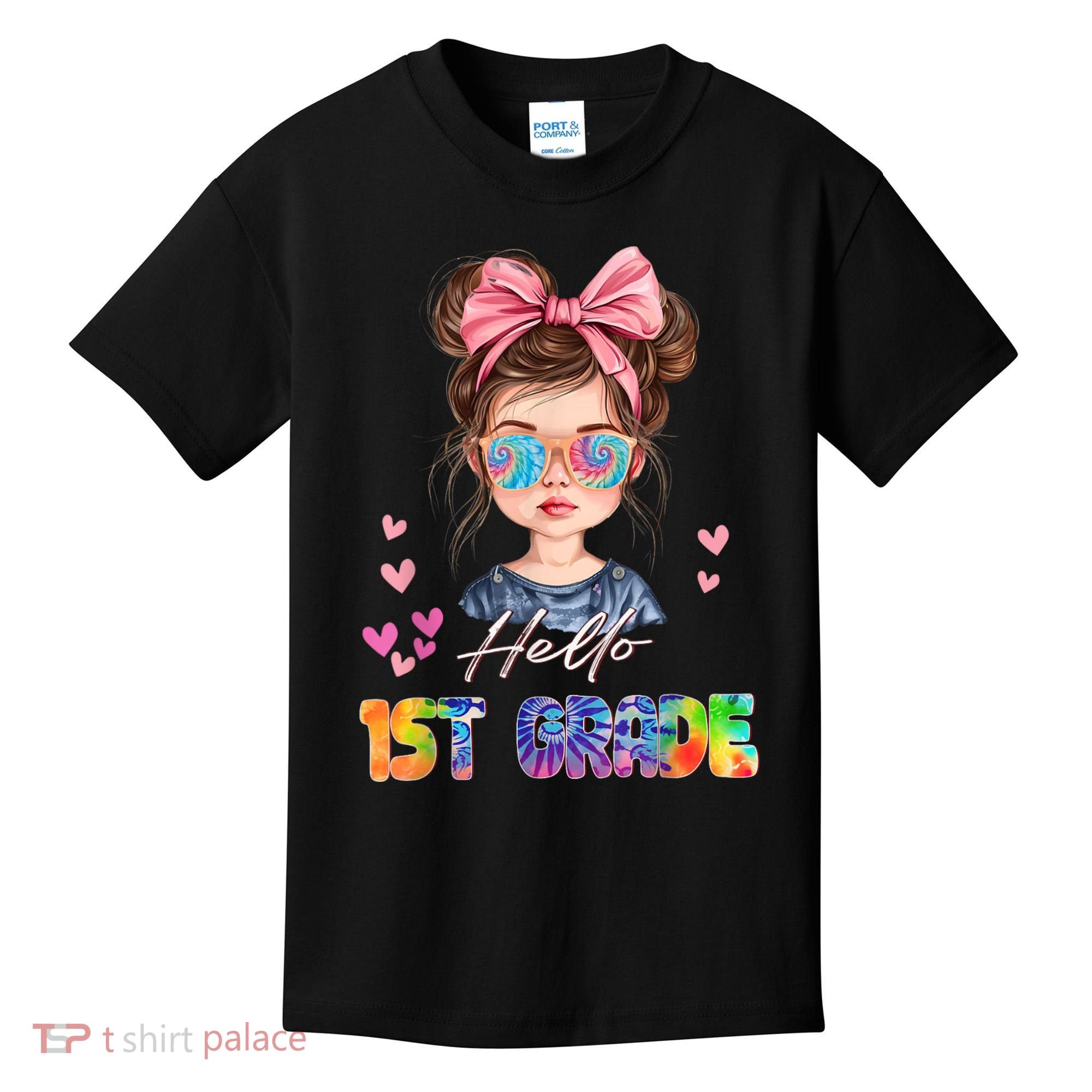 Hello 1st Grade Back To School Gift For Girl Kids T-Shirt