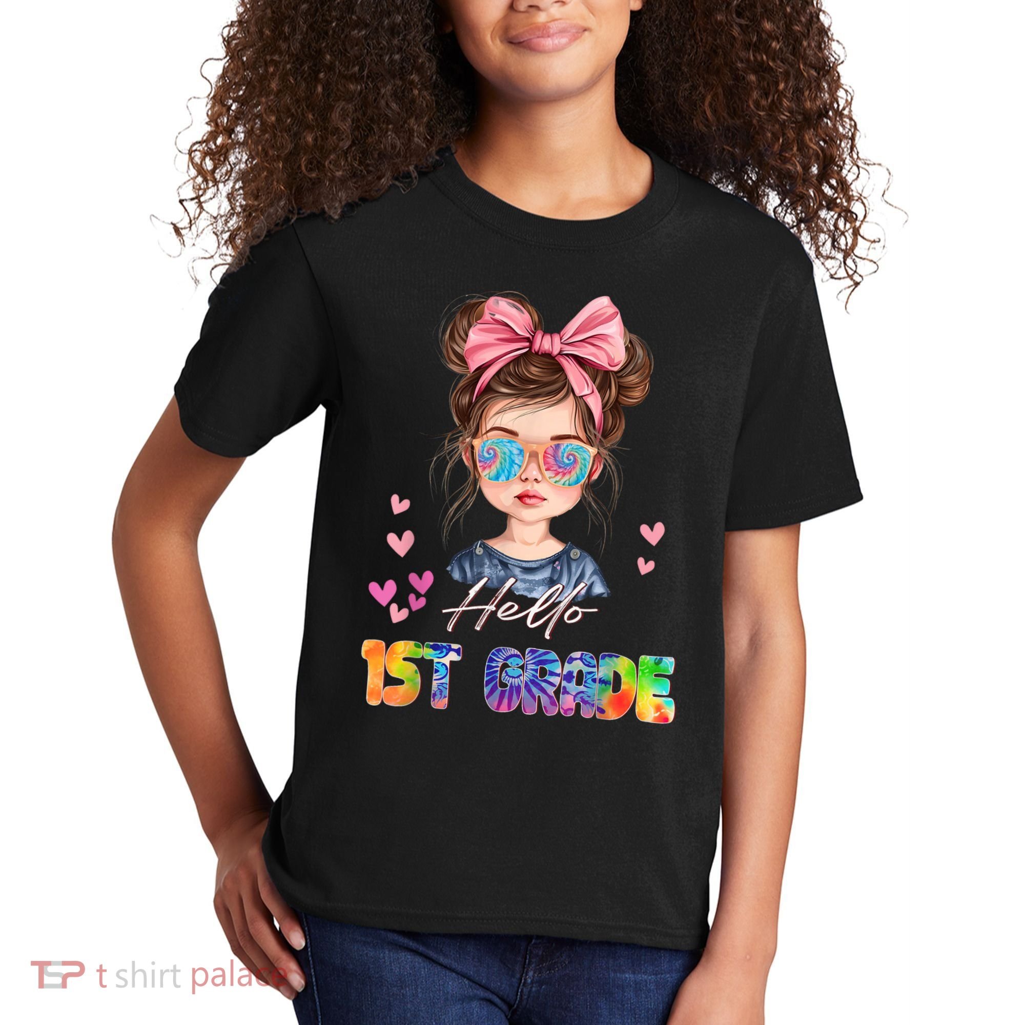 Hello 1st Grade Back To School Gift For Girl Kids T-Shirt