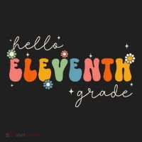 Hello 11th Grade Retro Groovy Back To School First Day Beanie thumb 2