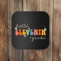 Hello 11th Grade Retro Groovy Back To School First Day Coaster thumb 0