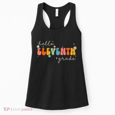 Hello 11th Grade Retro Groovy Back To School First Day Women's Tank Top