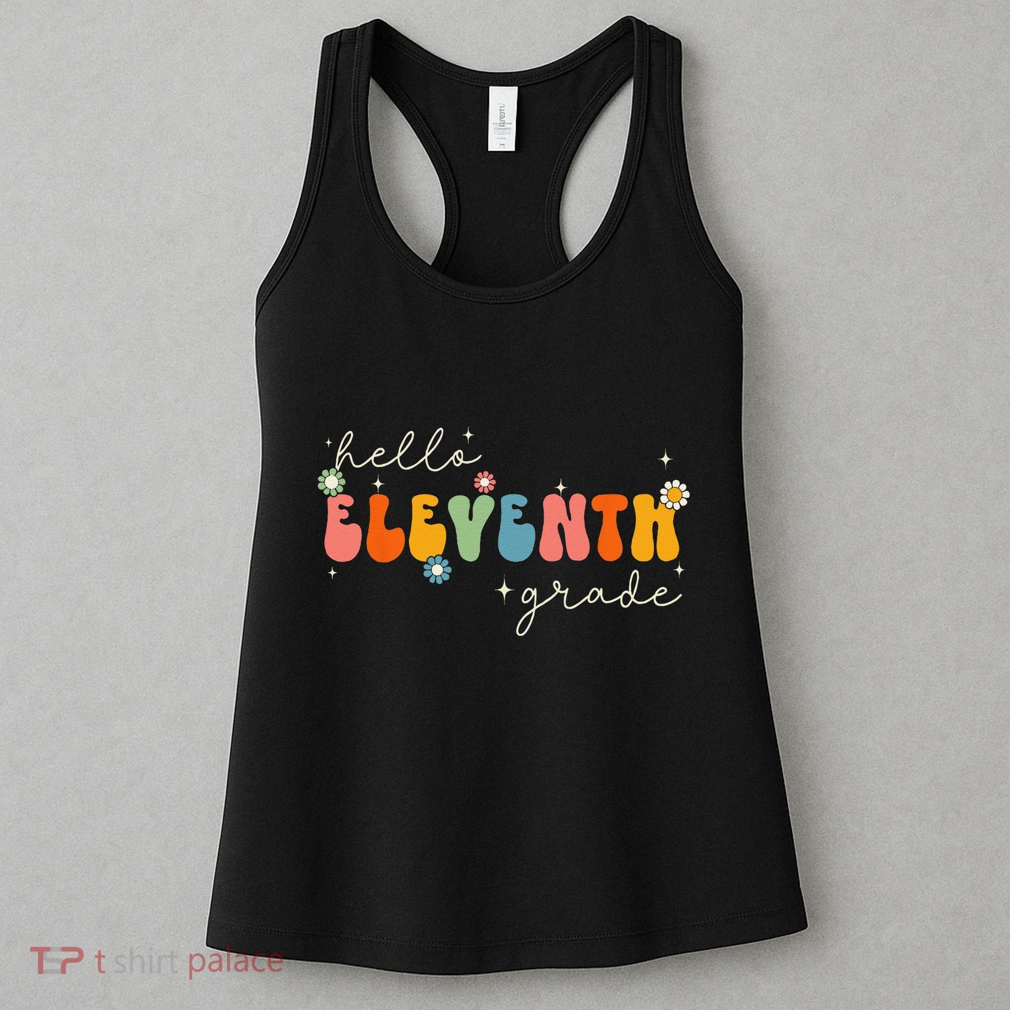 Hello 11th Grade Retro Groovy Back To School First Day Women's Tank Top