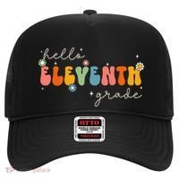 Hello 11th Grade Retro Groovy Back To School First Day Hat thumb 0