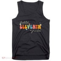 Hello 11th Grade Retro Groovy Back To School First Day Tank Top thumb 0