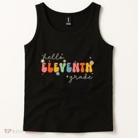 Hello 11th Grade Retro Groovy Back To School First Day Tank Top thumb 2