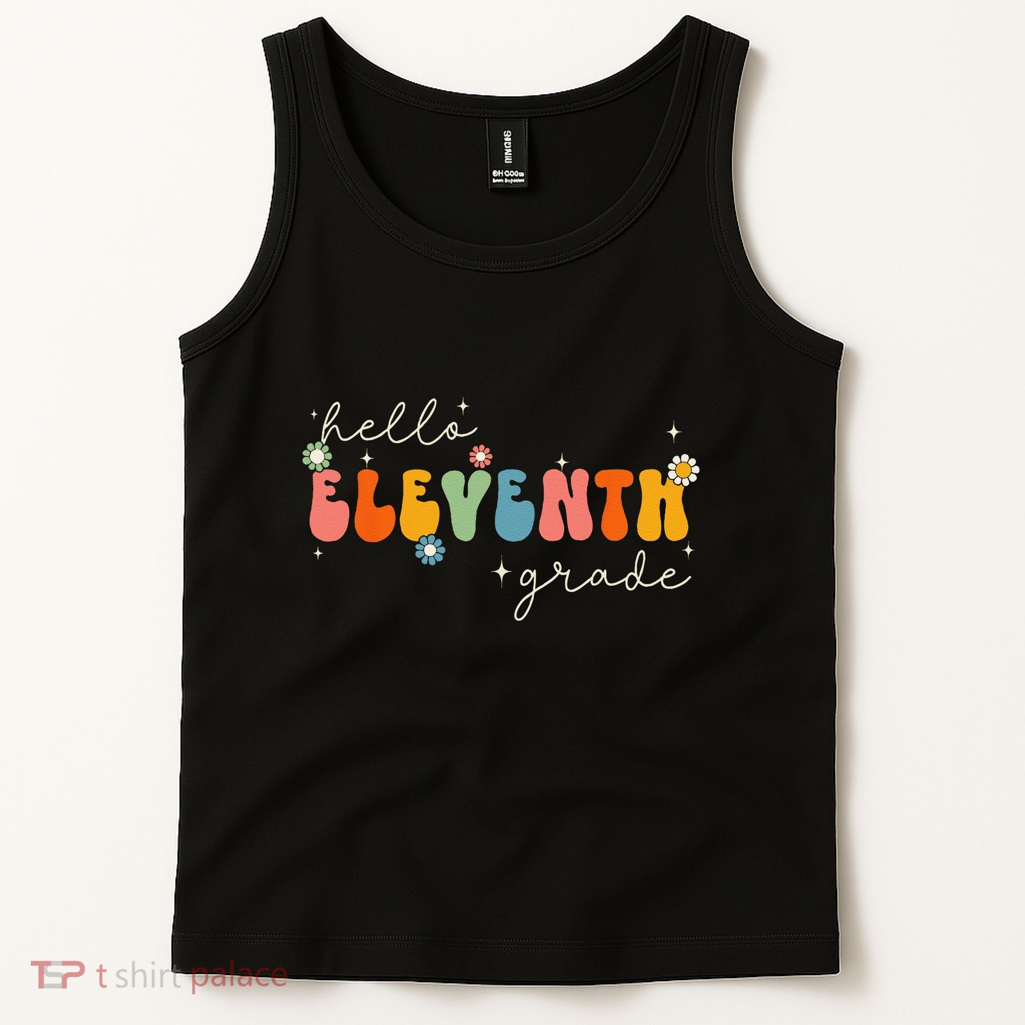 Hello 11th Grade Retro Groovy Back To School First Day Tank Top