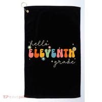 Hello 11th Grade Retro Groovy Back To School First Day Golf Towel thumb 0