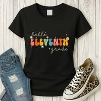 Hello 11th Grade Retro Groovy Back To School First Day Women's T-Shirt thumb 3