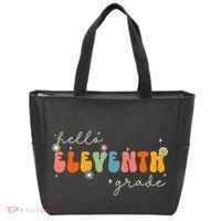 Hello 11th Grade Retro Groovy Back To School First Day Tote Bag thumb 0
