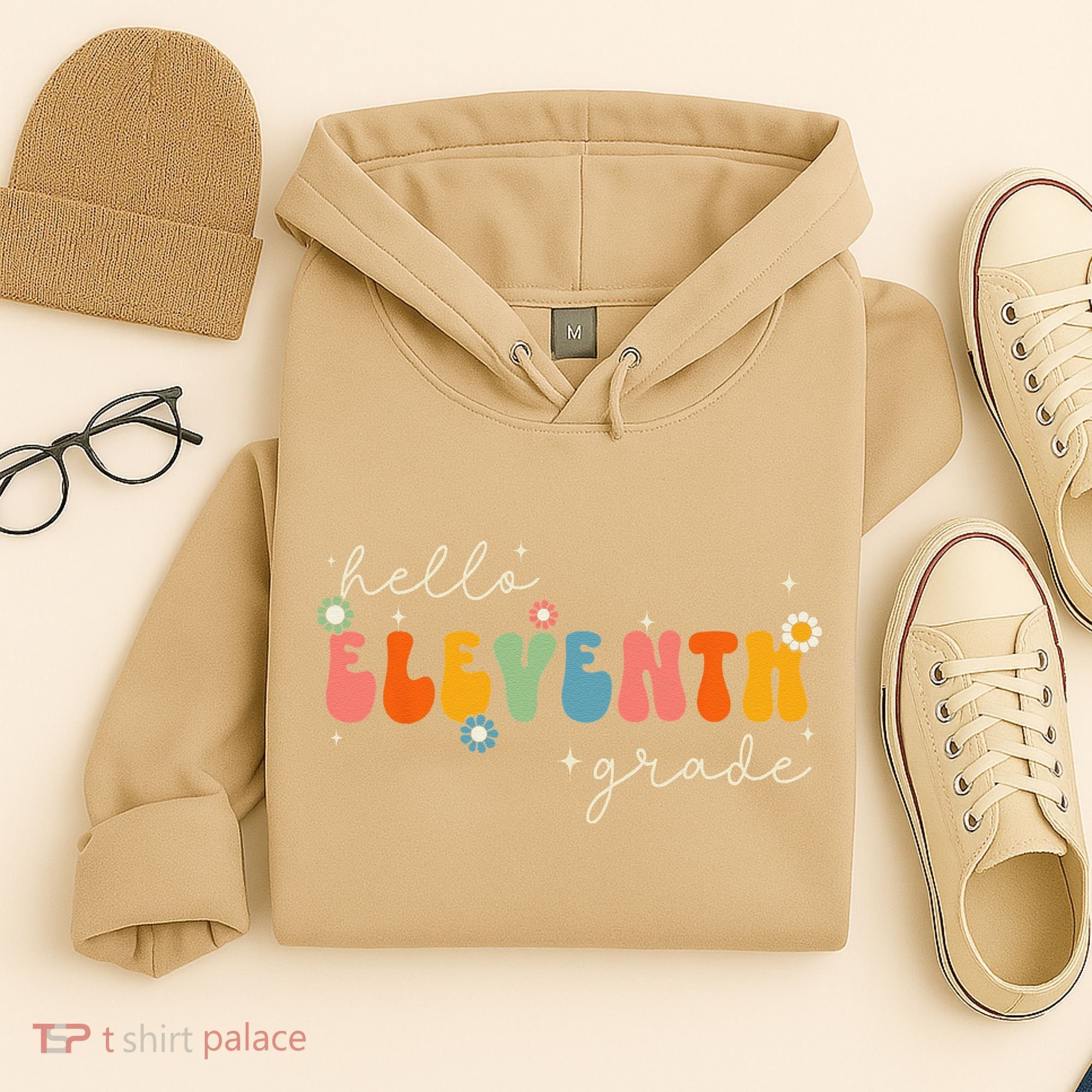Hello 11th Grade Retro Groovy Back To School First Day Hoodie