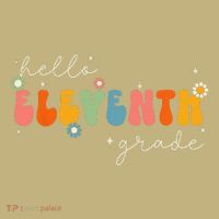 Hello 11th Grade Retro Groovy Back To School First Day Long Sleeve Shirt thumb 2