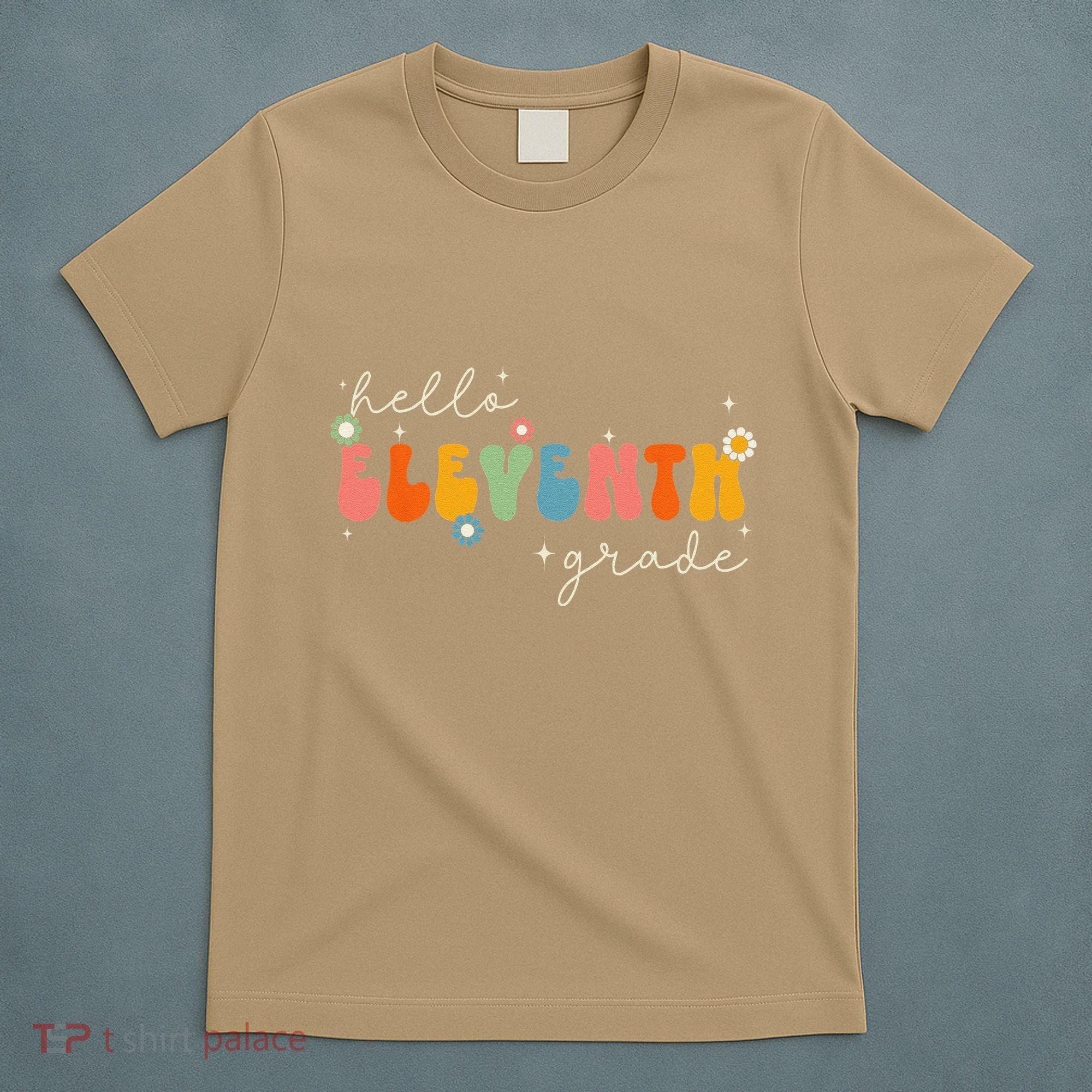 Hello 11th Grade Retro Groovy Back To School First Day T-Shirt