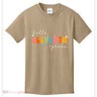 Hello 11th Grade Retro Groovy Back To School First Day Kids T-Shirt thumb 0
