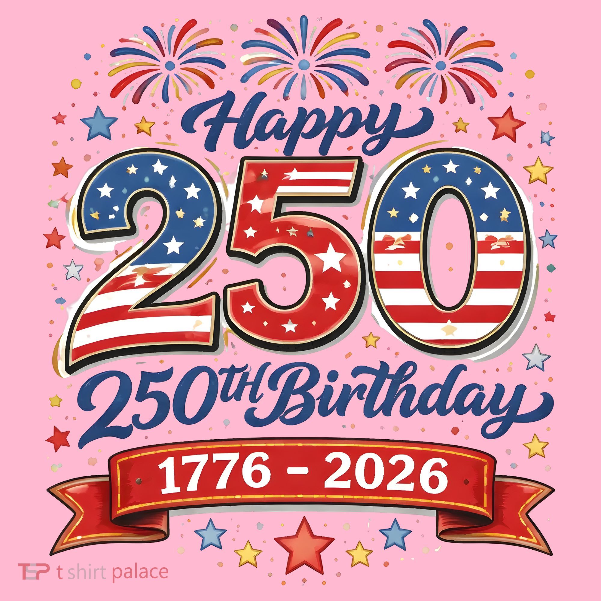 Happy 250th Birthday 1776 USA Coaster