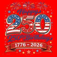 Happy 250th Birthday 1776 USA Santa Hat thumb 1