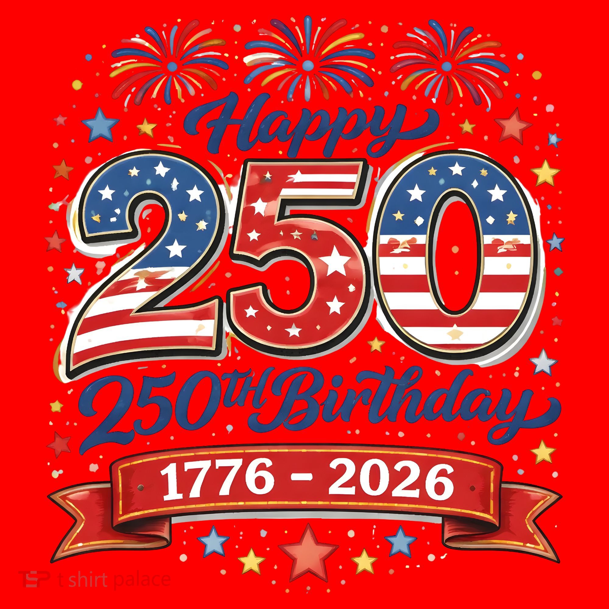 Happy 250th Birthday 1776 USA Santa Hat