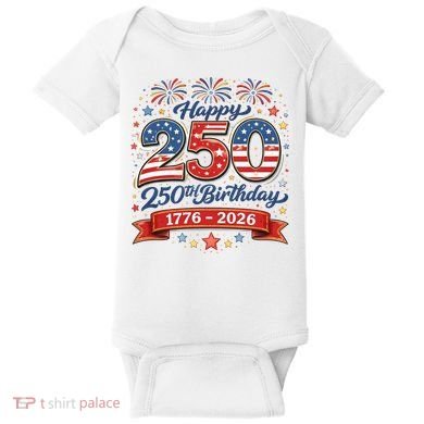 Happy 250th Birthday 1776 USA Baby Bodysuit