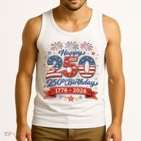 Happy 250th Birthday 1776 USA Tank Top thumb 3