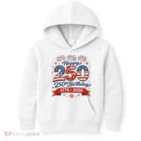 Happy 250th Birthday 1776 USA Kids Hoodie thumb 0
