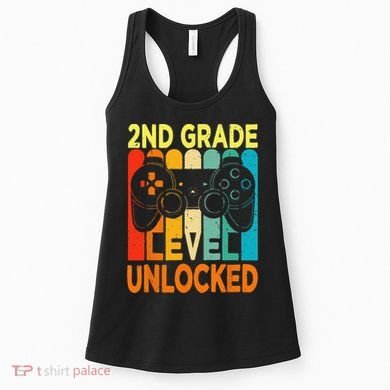 Hello 2nd Grade Level Unlocked Video Game Back To School Women's Tank Top