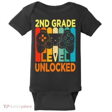 Hello 2nd Grade Level Unlocked Video Game Back To School Baby Bodysuit