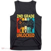 Hello 2nd Grade Level Unlocked Video Game Back To School Tank Top thumb 0