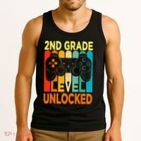 Hello 2nd Grade Level Unlocked Video Game Back To School Tank Top thumb 3