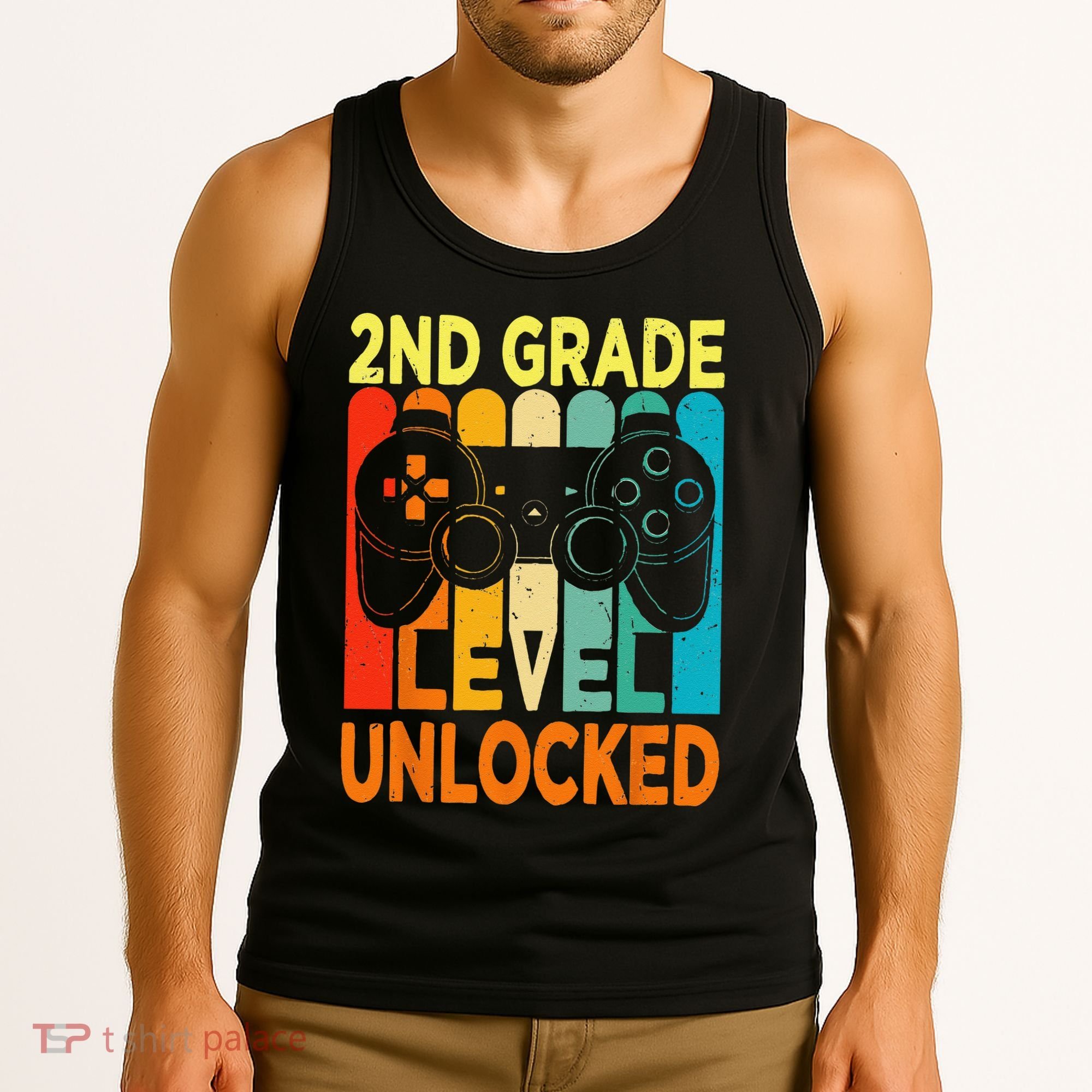 Hello 2nd Grade Level Unlocked Video Game Back To School Tank Top
