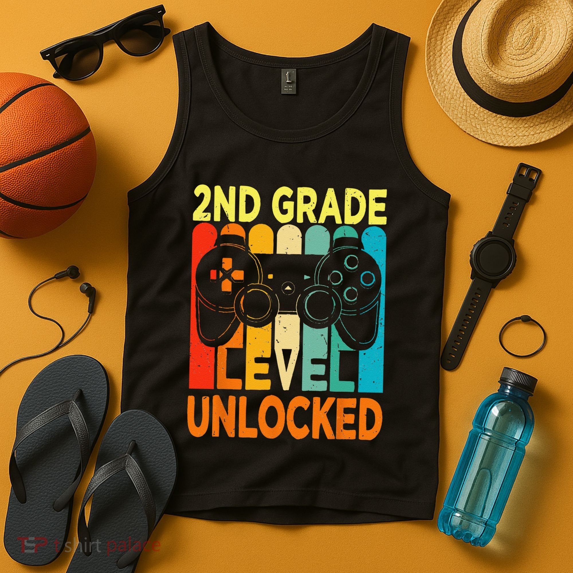 Hello 2nd Grade Level Unlocked Video Game Back To School Tank Top