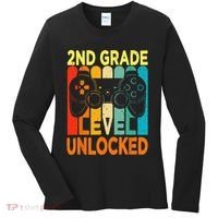 Hello 2nd Grade Level Unlocked Video Game Back To School Women's Long Sleeve Shirt thumb 0