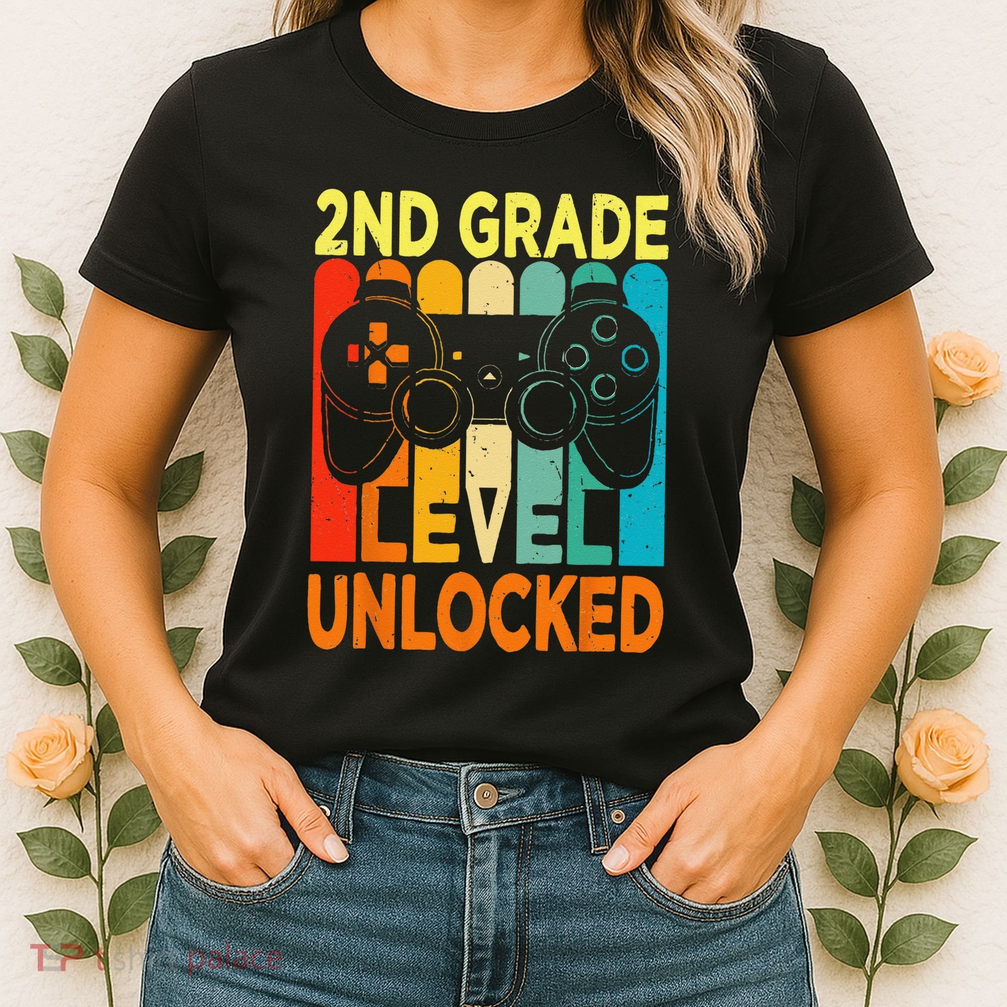Hello 2nd Grade Level Unlocked Video Game Back To School Women's T-Shirt
