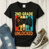 Hello 2nd Grade Level Unlocked Video Game Back To School Women's T-Shirt thumb 3