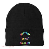 Hello 2nd Grade Messy Hair Bun Girl Back To School First Day Gift Beanie thumb 0