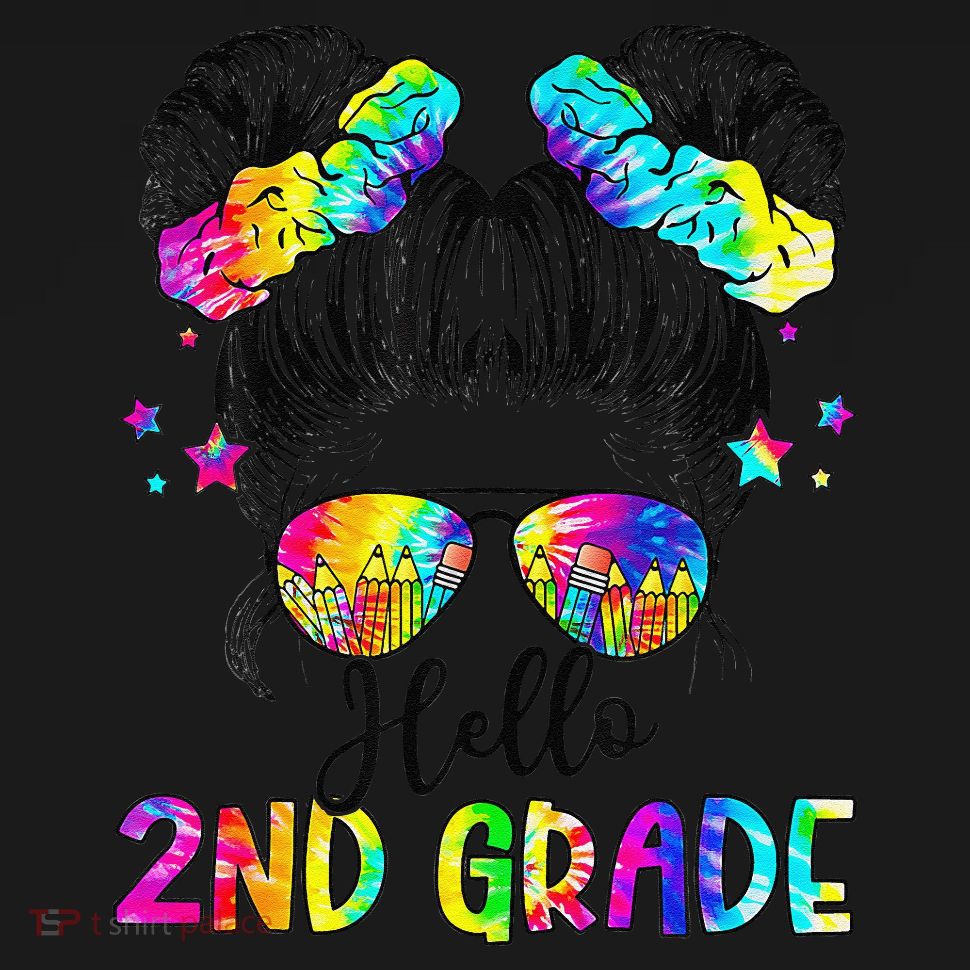 Hello 2nd Grade Messy Hair Bun Girl Back To School First Day Gift Women's Hoodie