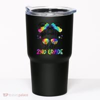 Hello 2nd Grade Messy Hair Bun Girl Back To School First Day Gift Tumbler thumb 0