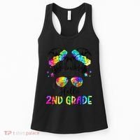 Hello 2nd Grade Messy Hair Bun Girl Back To School First Day Gift Women's Tank Top thumb 0