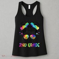Hello 2nd Grade Messy Hair Bun Girl Back To School First Day Gift Women's Tank Top thumb 3