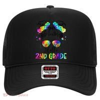 Hello 2nd Grade Messy Hair Bun Girl Back To School First Day Gift Hat thumb 0