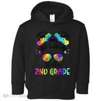Hello 2nd Grade Messy Hair Bun Girl Back To School First Day Gift Toddler Hoodie thumb 0